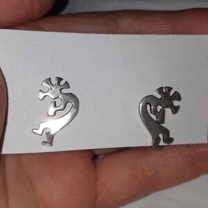 Silver Kokopelli Earrings